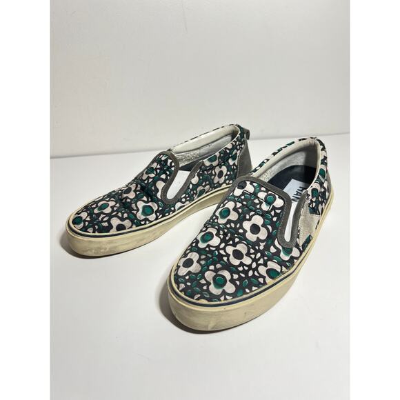 Golden Goose Womens Green/White/Black Floral Hanami Slip On Sneaker Shoe 39 9 US - Picture 1 of 9